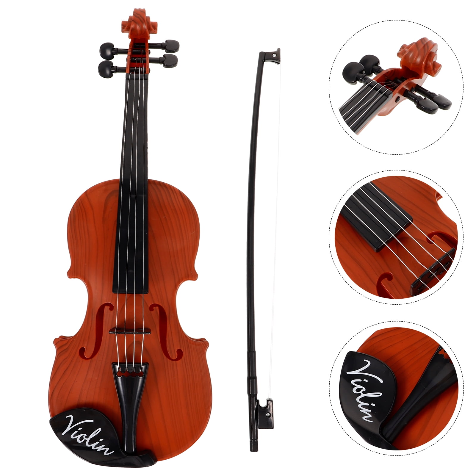 UEETEK 1 Set Child Safe Violin Model Brown Plastic Realistic Shape