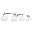 thumbnail image 3 of Aspen Creative 62282, Bathroom Vanity 4 Lights Fixture, 30" W x 9" H x 7-1/2" E, Brushed Nickel Finish, Clear Glass w/ Paint White Inside, 3 of 6