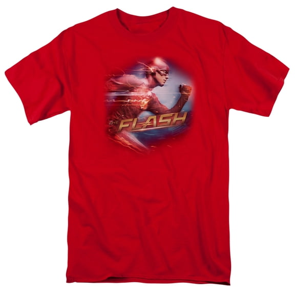 The Flash Fastest Man S/S Adult 18/1 T-Shirt Red