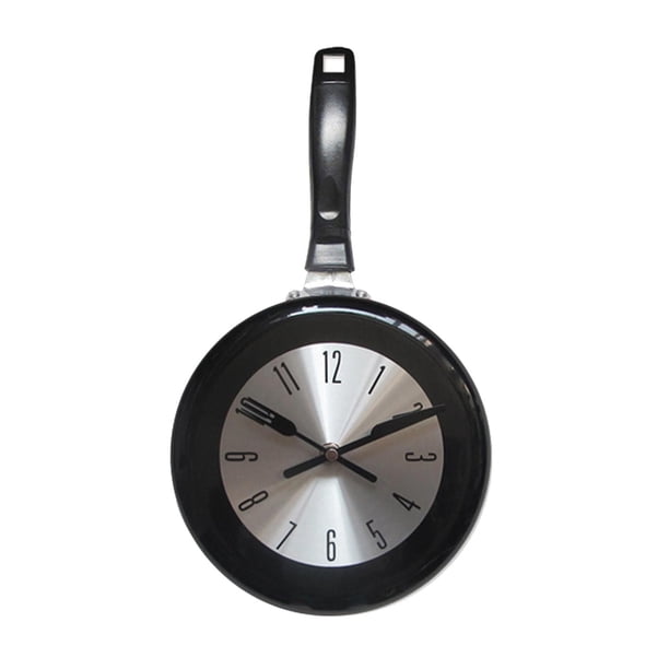 Reloj de pared en sartén Zulema decoración de cocina negro