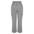thumbnail image 4 of UTTOASFAY Fashion Pants Women Casual Pocket Button Elastic Waist Full Length Pants Gray, 4 of 8