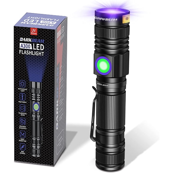 Yiyang UV Blacklight 365 Flashlight Rechargeable USB Woods lamp, Handheld LED Ultraviolet Black Light 370nm Portable Pocket with Clip, Detector for Pet Urine, Stains, Gem, Rocks, Money, Resin Curing