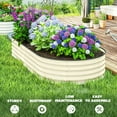 thumbnail image 2 of YYAo Raised Garden Bed,Outdoor Planter Box,7' x 3' x 1' Raised Garden Bed Sets for Gardening with Metal Plant Stakes, Cream White, 2 of 11
