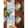thumbnail image 5 of Hokiten Table Runners 36 Inches Long Dress Scarves, Blue Teal Coral Farmhouse Kitchen/Dining Table Runner, Short Coffee Tablerunners, Watercolor Coastal Summer 13x36 Inch, 5 of 7