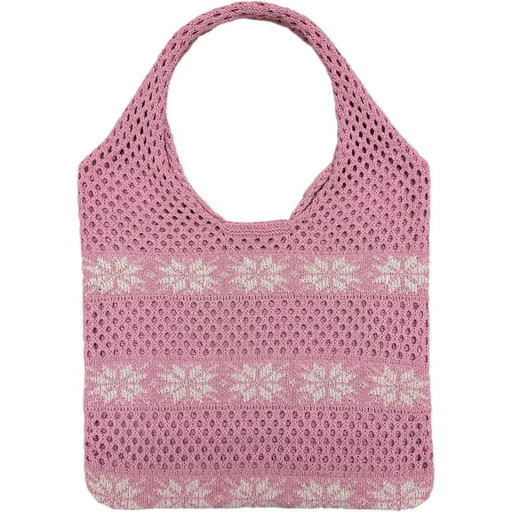 Kukuzhu Mesh Tote Bag for Women Large Hobo Bag Shoulder Bag Handmade Knitted Tote Bag Cute Purses Summer Handbag Beach Bag