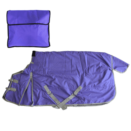 AJ Tack 1200D Waterproof Turnout Horse Blanket with Storage Bag, Purple 66
