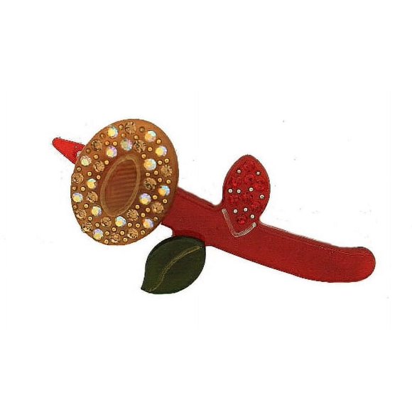 Pasador de FLOR Caravan CON PINTURA METALIZADA Y DIAMANTES de IMITACIÓN