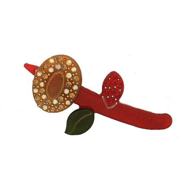 Pasador de FLOR Caravan CON PINTURA METALIZADA Y DIAMANTES de IMITACIÓN