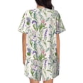 thumbnail image 3 of Bixox Women's Wisteria Flower Printed Pajama Set 2 Piece Lounge Set Top and Shorts Soft Pajamas, Shorts with Pockets, 3 of 7