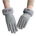 thumbnail image 6 of Jinhomg Winter Warm Touchscreen Gloves Women's Fleece Lined Texting Gloves Fuzzy Soft Winter Windproof Gloves Outdoor Hiking Wear Fall Saving Gray One Size, 6 of 7