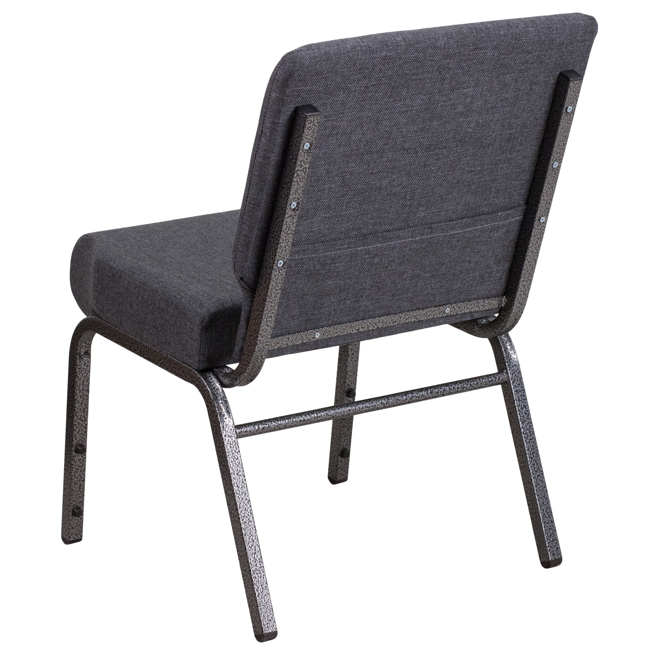 Flash Furniture Hercules Series 21"W Upholstered Church Chair with Book Pouch, Dark Gray