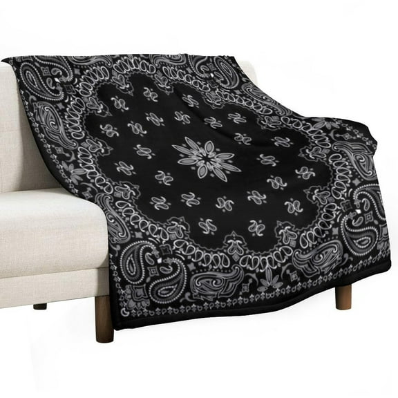 Bandana Pattern Flannel Blanket Lightweight Blanket for Couch Sofa Bed, Super Soft Cozy Print Warm Blanket