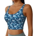 thumbnail image 2 of Balery Sea Water Wave Sujetadores deportivos con espalda cruzada para mujer, acolchados, sin costuras, de alto impacto, ideales para yoga, gimnasio, entrenamiento y fitness.-Small, 2 of 8