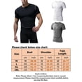 thumbnail image 2 of UKAP Mens Compression Quick Dry Shirt O-Neck Short Sleeve Casual T-Shirt Solid Color Bodybuilding Base Layer Activewear, 2 of 7