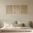thumbnail image 2 of Large - Mountain and Sun Unframed Oak Wooden Wall Sculptures, Set of 3 Home Decor Accent, 2 of 7