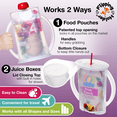 thumbnail image 4 of Squeeze Proof Flipping Holder DELUXE with lid 2-Pack for Food Pouches & Juice Boxes (Blue x 2) - Multipurpose Design with Cover - Prevent Messes & Support Self-Feeding - Handles, 4 of 8