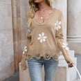 thumbnail image 2 of IROINNID Reduced Womens Sweater V-Neck Pullover Sweater Print Leisure Mid-Length Long Sleeve Autumn and Winter Knitted Sweater, 2 of 7