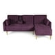 thumbnail image 2 of Sala Modular Reversible Makora Hassan con Memory Foam Color Morado Velvet Respaldo Reclinable de 3 Posiciones con Portavasos, 2 of 10