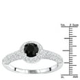 thumbnail image 3 of Ladies Thin Black Natural 1 Ctw Diamond Engagement 14K Ring For Her (White Gold Size 8), 3 of 3