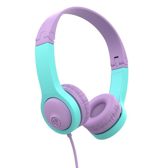 JLab JBuddies Folding Gen 2 Kid's Memory Foam Wired Headphones, Pink/Teal