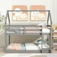 thumbnail image 3 of Aukfa Twin-over-Twin Bunk Bed - Wood Bunk Bed with House Roof for Kids - Gray, 3 of 8