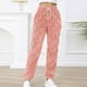 thumbnail image 5 of Gibobby Pantalones para mujer para el frío Pantalones de chándal de forro polar peludo para mujer, pantalones de forro polar con cordón grueso y cálido para invierno(Rosa,M), 5 of 5