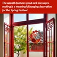 thumbnail image 5 of Chinese New Year Wreath Wreath Front Door 2024 Wreath Wall Festival Outdoor Fireplace LED Red Berry Home Decoration Wreath For New Year And Spring Festival - B,15.74inch, 5 of 9