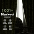 thumbnail image 5 of DriftAway 100% Blackout Toile Linen Curtains for Bedroom Double Layer Farmhouse French Country Vintage Printed Pattern Thermal Sound Lined Back Tab Drapes 96 inch Long 2 Panels Loden Green, 5 of 8