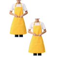 thumbnail image 1 of Oleegame 2PC Pretty Apron Women Restaurant Home Kitchen BBQ Working Cooking Apron Yellow, 1 of 2