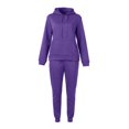 thumbnail image 5 of Sweatsuits for Women Set 2 Piece Jogging Outfits Long Sleeve Hoodie Sweatshirt Sweatpants Tracksuit Purple 2XL, 5 of 7