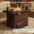 thumbnail image 6 of Aoxun 44" Propane Fire Pit Table – 60,000 BTU Outdoor Gas Fire Pits with Removable Lid & Waterproof Cover, Lava Rocks Rectangle Gas Firepit Table for Outside Patio Brown, 6 of 16