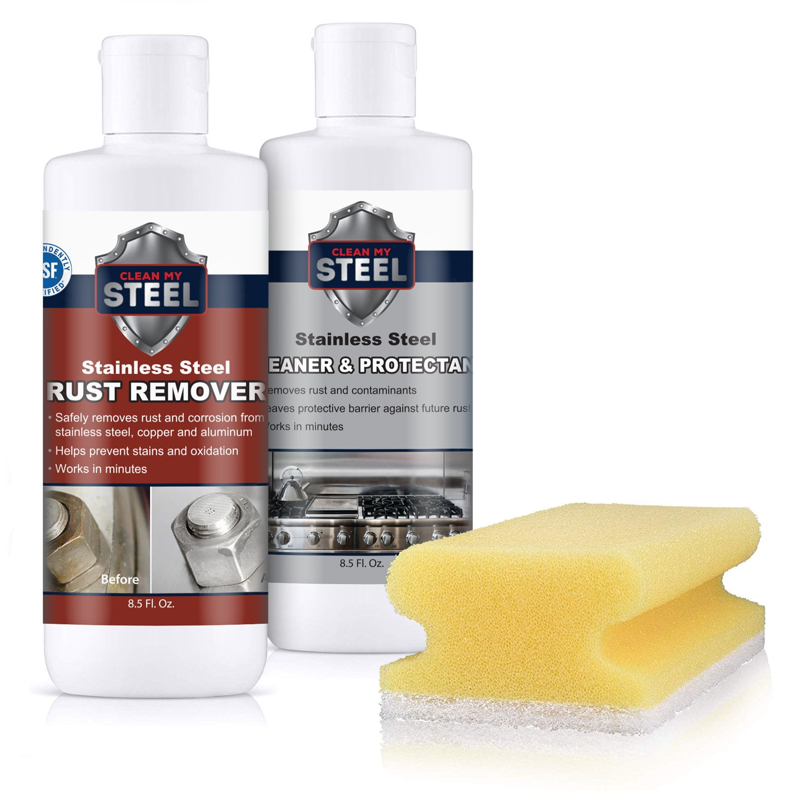 Stainless Steel Rust Remover, Cleaner, and Protector Kits Free Gloves