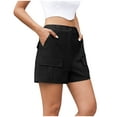 thumbnail image 5 of Asklazy Women High Waist Pockets overalls Shorts Summer Casual Shorts,US Size,Black，2XL, 5 of 10
