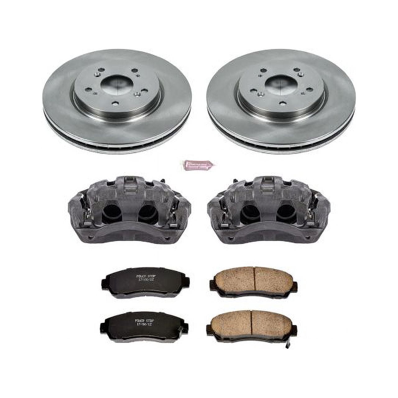 PowerStop Front Stock Replacement Brake Pad and Rotor Kit with Calipers Fits: ACURA HONDA Select Models KCOE228