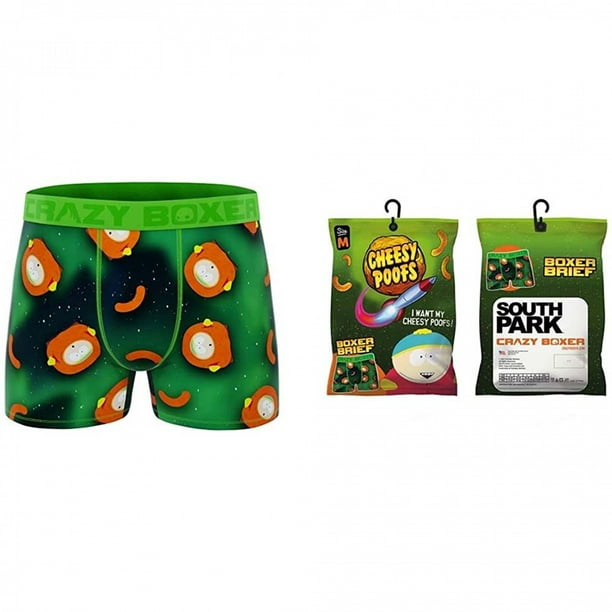 Crazy Boxers South Park Cheesy Poofs Boxer Briefs in Chips Bag-Large (36-38)