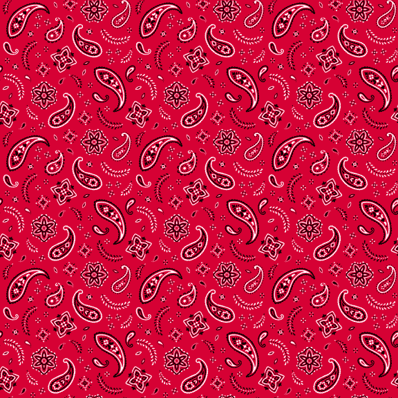 Red All Over Paisley Bandanas - Dozen Packed 22x22