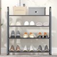 thumbnail image 4 of A-Shaped 4-Tier Shoe Rack, Heavy-Duty Metal Frame for Bedroom or Entryway, Rust-Resistant Design with Slatted Shelves, Compact Storage for Shoes or Accessories, 4 of 6
