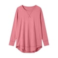 thumbnail image 4 of Otvok Women Loose Casual T‑Shirt, Crew Neck Long Sleeve Stitch‑Detail Pullover Tops, 4 of 7