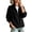 Black, variant on Women's Full Zip Fleece Jacket Stand Collar Zippered Pockets Loose Fit for Fall Winter
