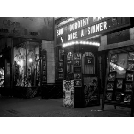 1930s New York City 8th Avenue and 58th Street the Columbus, Neighborhood Movie House Marquee Print Wall (Best Neighborhoods In Columbus Ohio 2019)