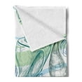 thumbnail image 2 of Seashells Soft Flannel Fleece Throw Blanket, Pastel Color Graphics of Mollusk Sketchy Features and Other Sea Elements, Cozy Plush for Indoor and Outdoor Use, 70" x 90", White Green, by Ambesonne, 2 of 5