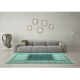 thumbnail image 3 of Ahgly Company Indoor Round Abstract Light Blue Modern Area Rugs, 3' Round, 3 of 4