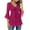 Hot Pink, variant on Dating Nights Cute Dressy Wear Women's Elegant V-Neck 3/4 Bell Sleeve Tunic Tops Sparkly Glitter Ruffle Hem Peplum Shirts Drawstring Front Blouses