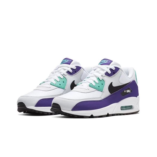 Zapatillas deportivas Air Max 90 de piel, color negro, gris y blanco, de caña baja, con amortiguación Air Cushion, para hombre y mujer