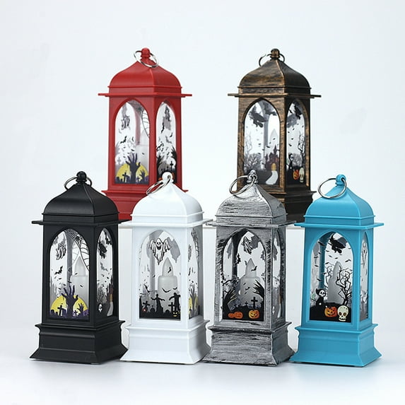 Hariumiu Decor Halloween LED Lantern, Battery Powered Electronic Candle Lamp, High Brightness Halloween Themed Electronic Lights