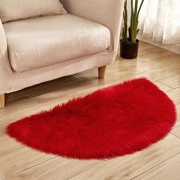 Namzi Alfombra de baño antideslizante de felpa, lavable a máquina, ideal para el suelo del baño, bañera y ducha. Alfombra de baño tipo pasillo, accesorios decorativos de 43 x 89 cm (roja).