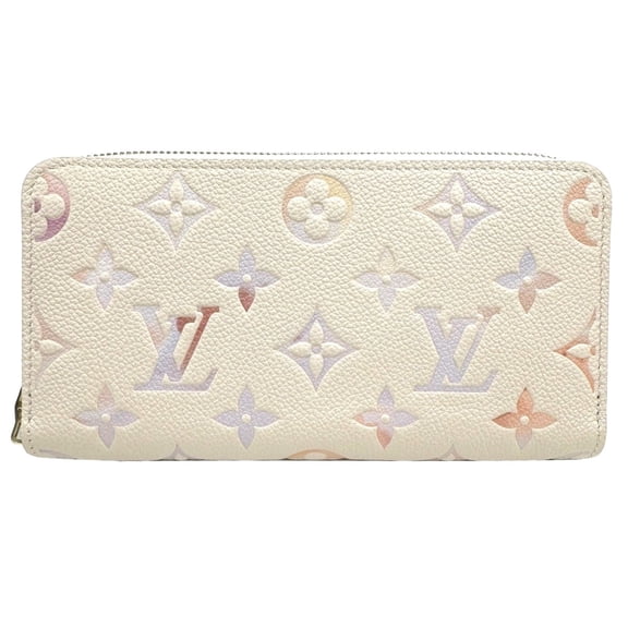 Pre-Owned LOUIS VUITTON Zippy Wallet M25594 Monogram Empreinte Dream Beige RFID Long for Women