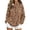 Brown #0273, variant on Women Leopard Print Quarter Zip Pullover Long Sleeve Stand Collar Casual Relaxed Fit Fall Sweatshirt