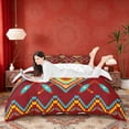 thumbnail image 3 of Erosebridal Red Teal Orange Aztec Twin Bedding, Hippie Bohemian Geometric Duvet Cover Set, Reversible 2-Piece, 1 Duvet Cover and 1 Pillowcase (No Comforter), 3 of 6