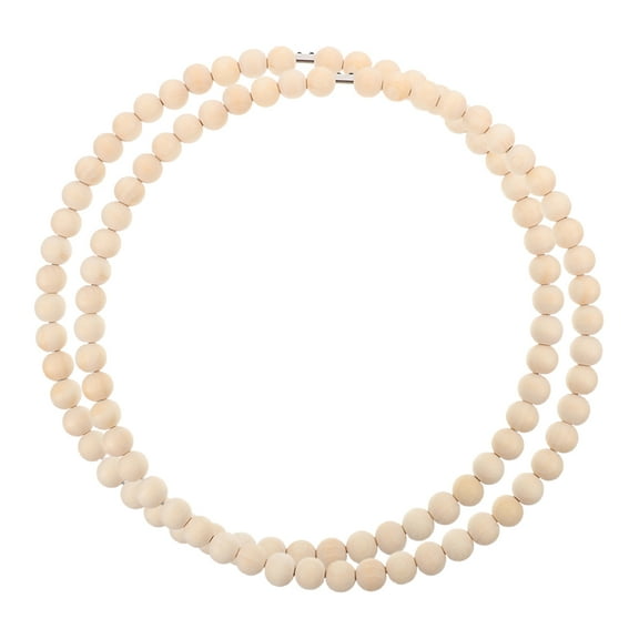 2 Pcs Wood Bead Wreath DIY Wire Frame Christmas Decoration Khaki